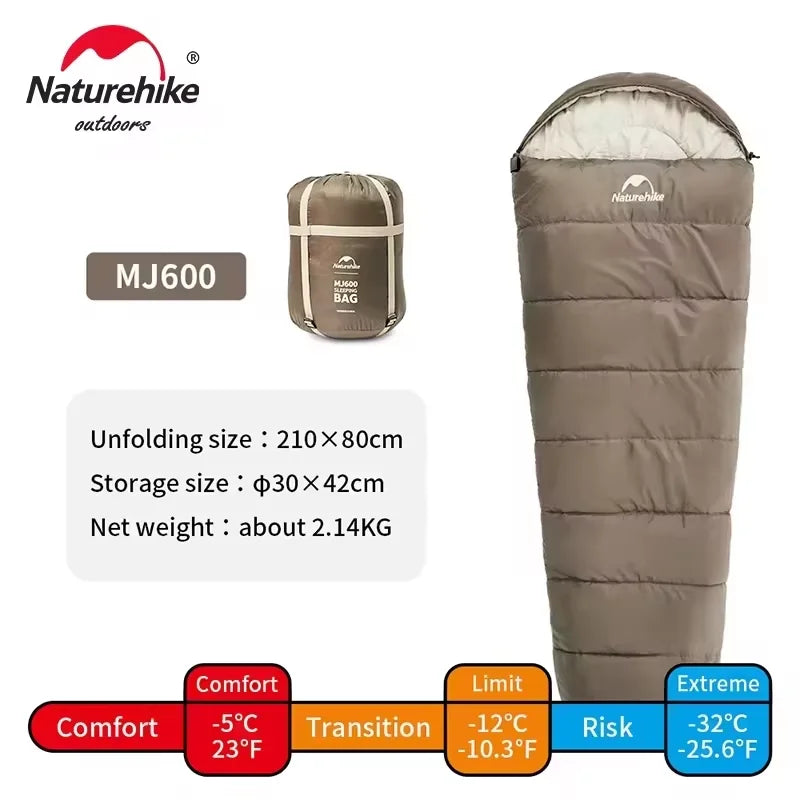 Naturehike Mummy Sleeping Bag | Winter Rated -12°C Lightweight MJ300/MJ600