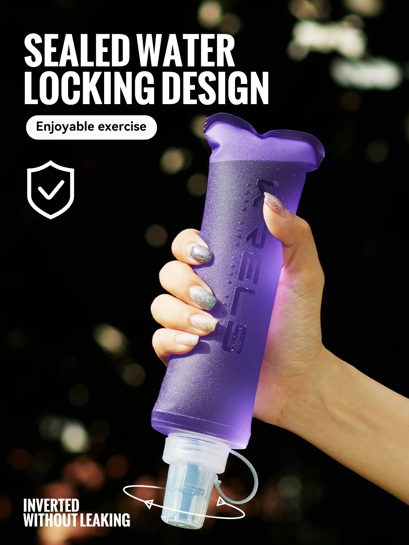 WRELS Collapsible Water Bottle BPA Free Silicone Foldable Soft Flask Outdoor Sport Portable Water Bag Running Camping Water Bag