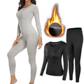 Women Thermal Underwear Set 2 Pack Long Johns Ultra Soft Fleece Lined Base Layer Keep Warm Cold Weather Top Bottom