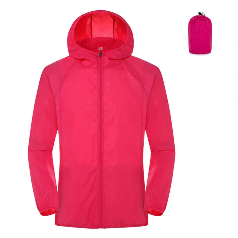 Sun Skin Coats Ultra Light Portable Foldable Hooded Windbreaker Jacket Unisex Anti UV Waterproof Camping Rain Jacket