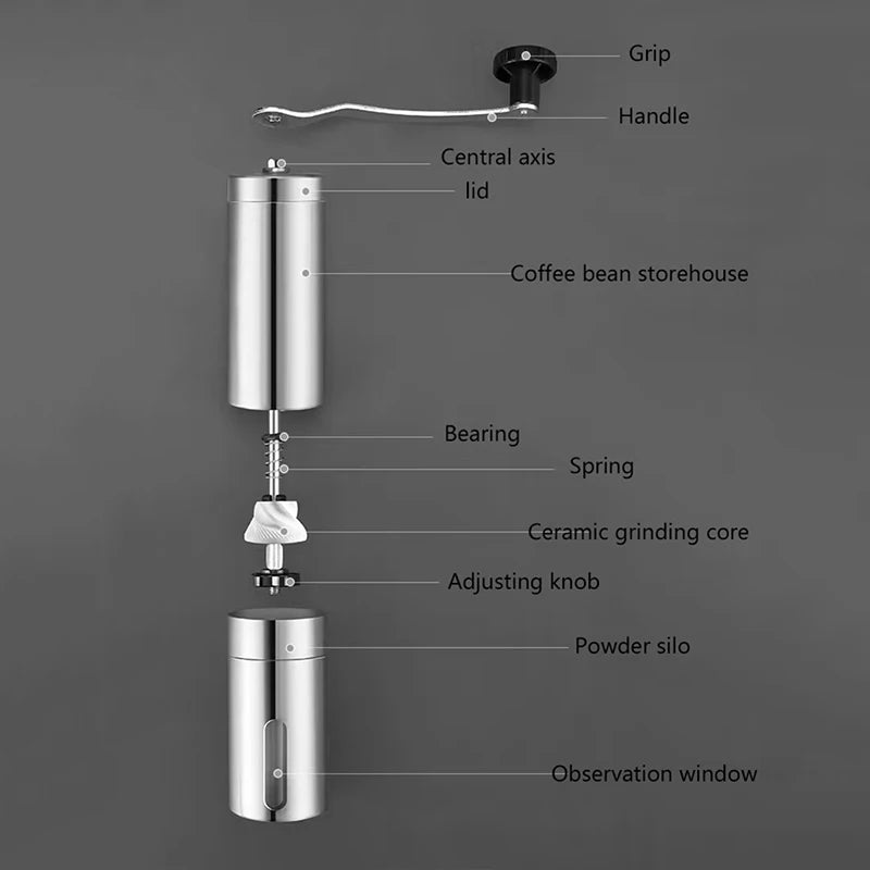 Portable Manual Coffee Grinder with Ceramic Burr