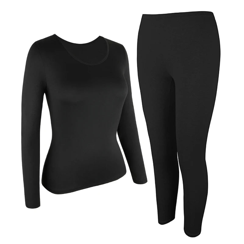 Women Thermal Underwear Set 2 Pack Long Johns Ultra Soft Fleece Lined Base Layer Keep Warm Cold Weather Top Bottom