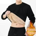 Men's Autumn Winter Fleece Lined Warm Top Korean Fashionable Long Sleeved Base Shirt Plush Casual Warm Underwear T-shirt
