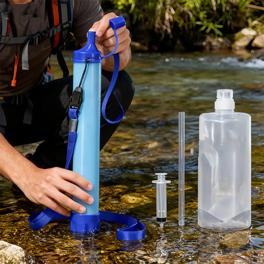 Personal Water Filter Straw — Emergency Survival Filtration for Camping & Hiking