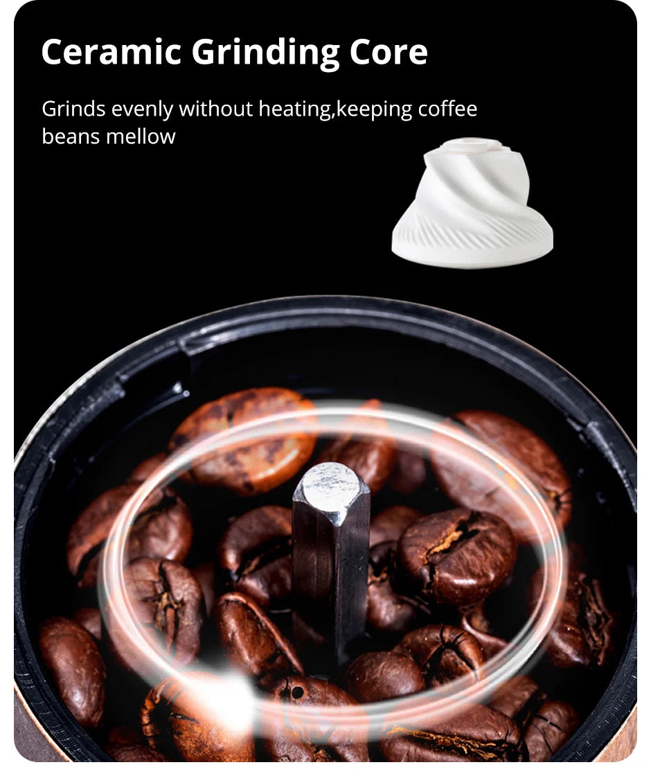 Portable Wood Grain Coffee Bean Grinder