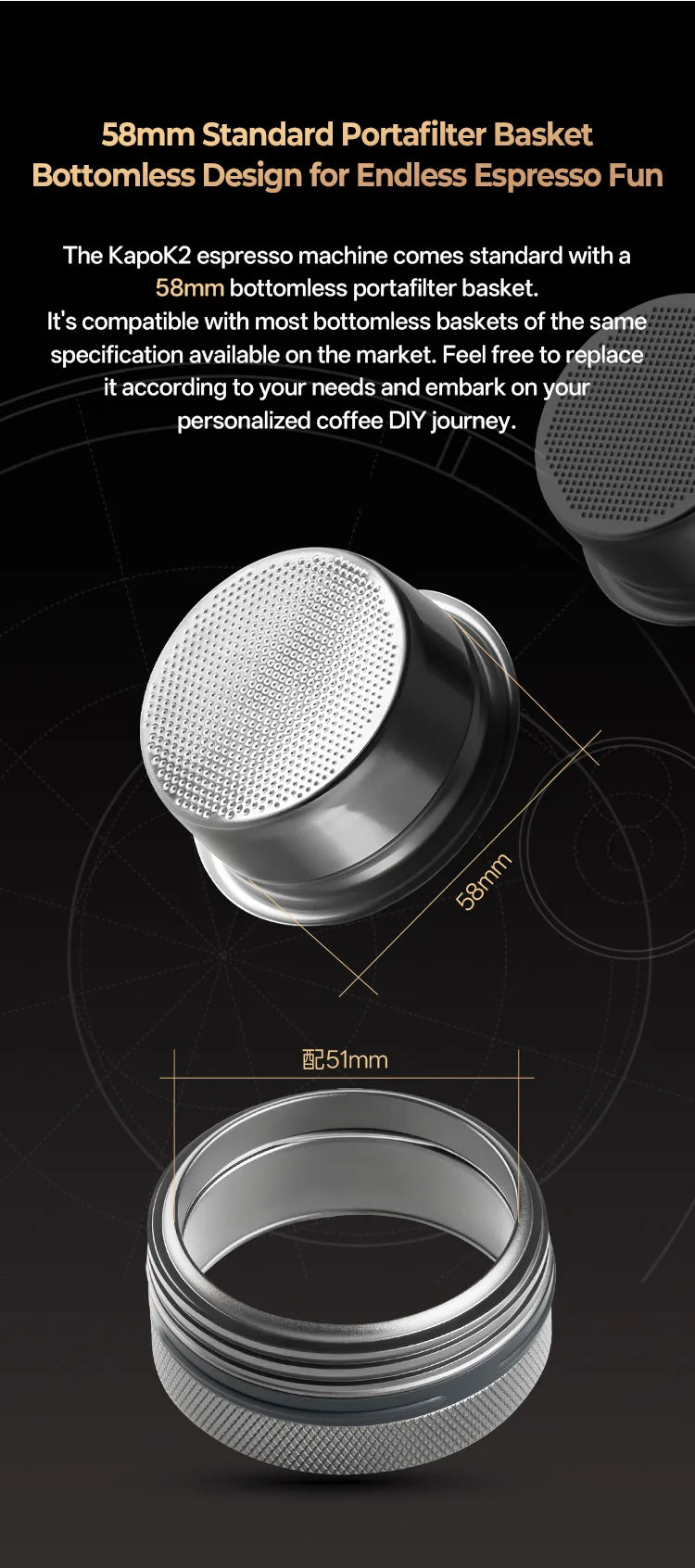 IKAPE Kapo K2 Portable Espresso Machine — Bluetooth, Timer, 51/58mm Bottomless Portafilter