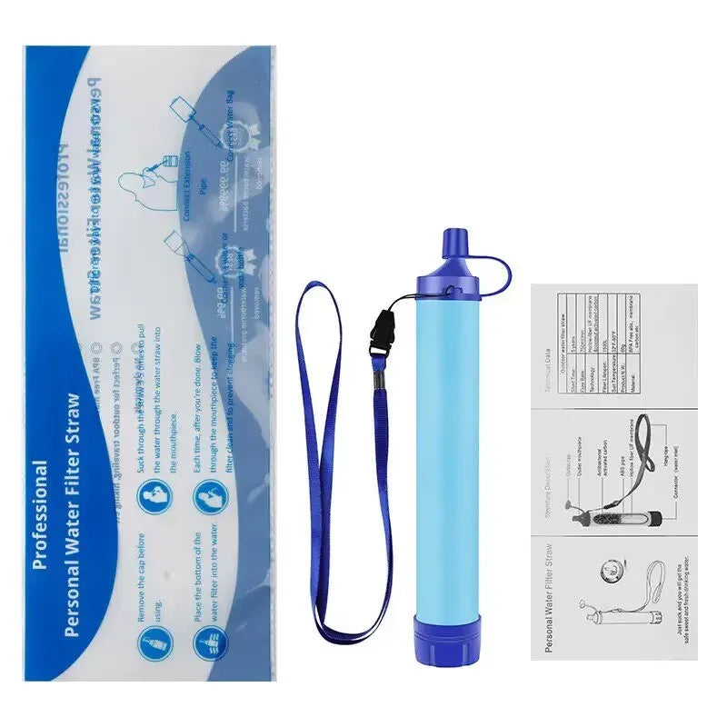 Personal Water Filter Straw — Emergency Survival Filtration for Camping & Hiking