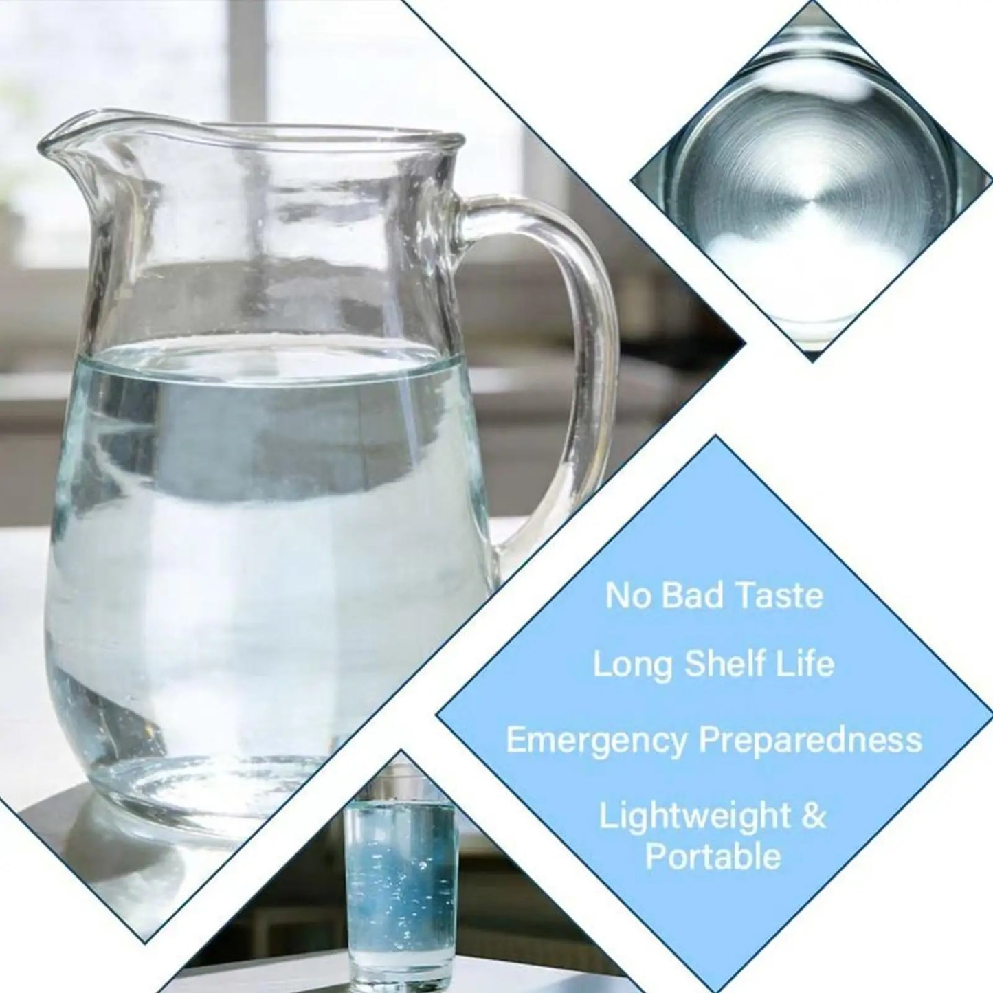 Fast Dissolving Water Purification Tablets Portable Effective Emergency Drinking Water Cleaner for Camping Hiking Backpacking
