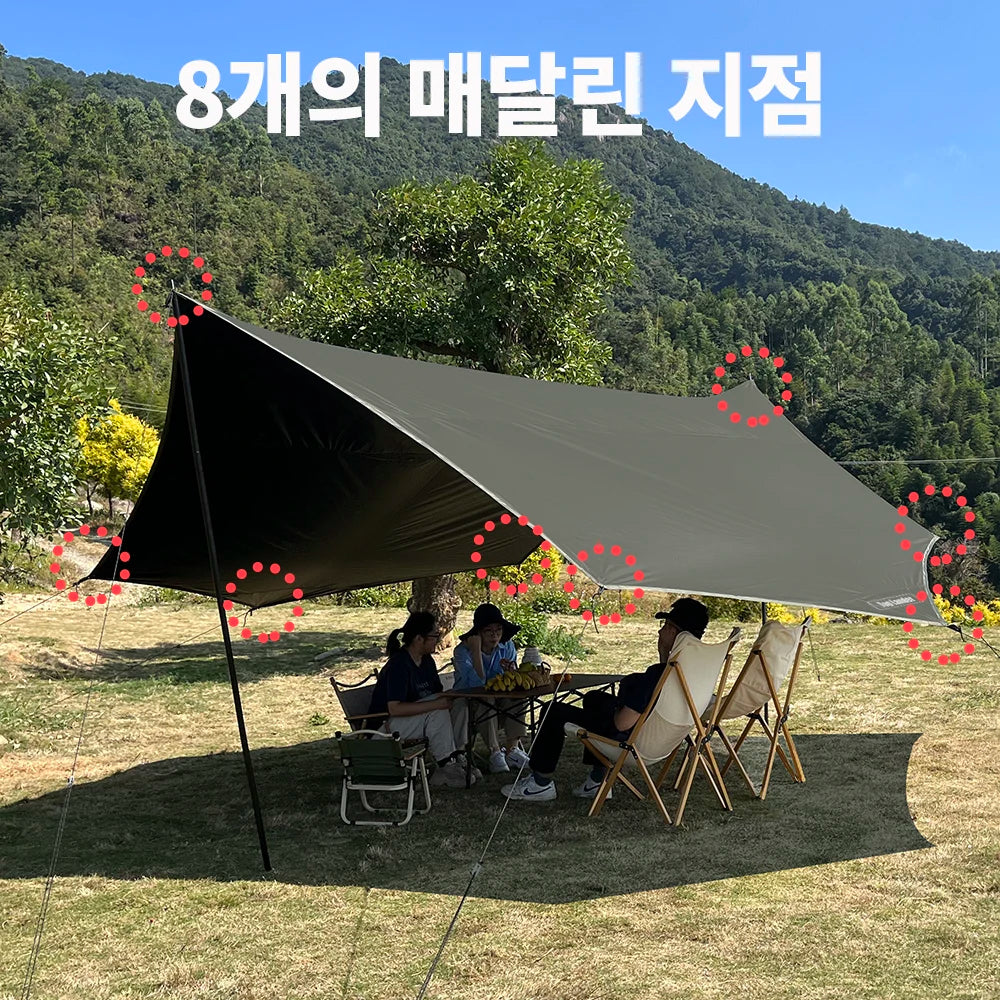 5.1x5.1m Octagon Black Coating Tarp | 8000mm Waterproof, UV Block