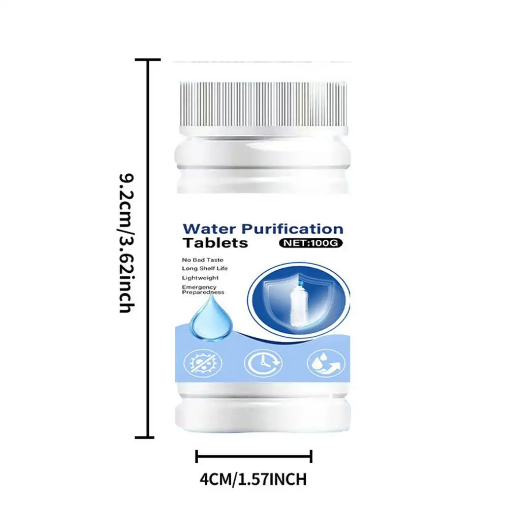 Fast Dissolving Water Purification Tablets Portable Effective Emergency Drinking Water Cleaner for Camping Hiking Backpacking