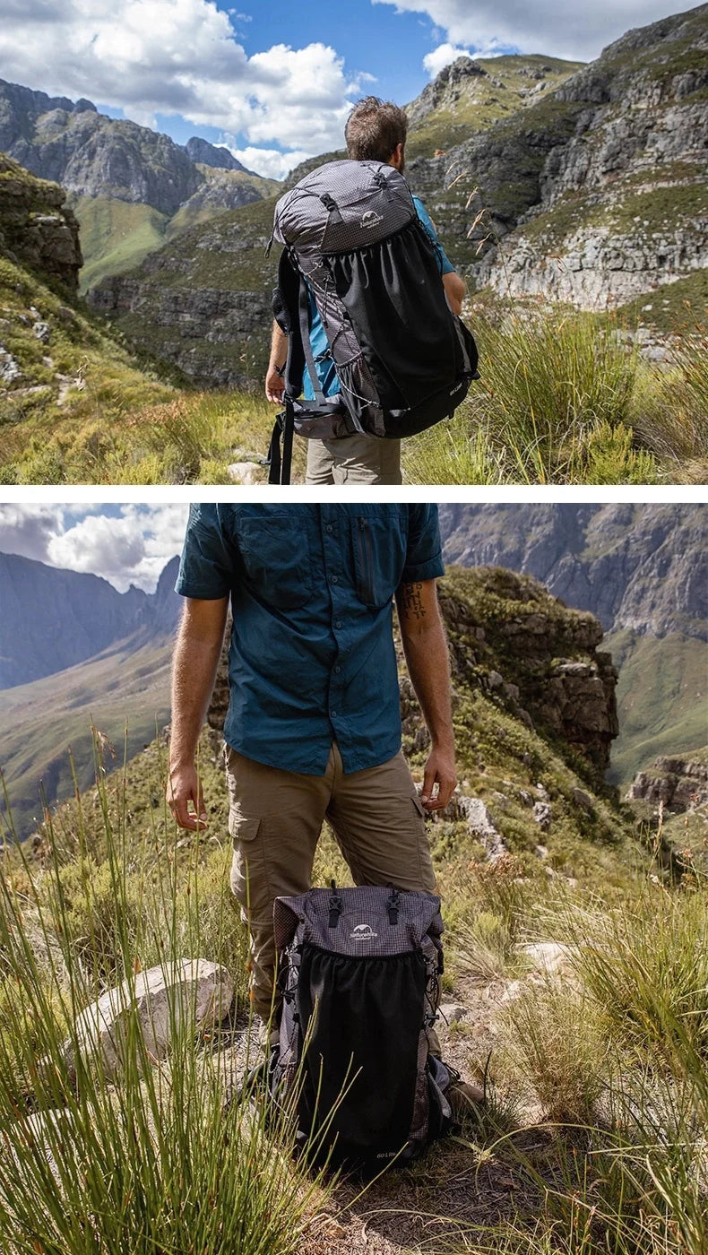 Naturehike Rock Series Hiking Backpack | 40L / 60L, Rain Cover, 420D Nylon