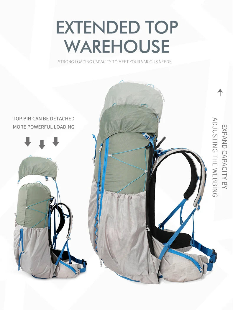 55L Internal Frame Waterproof Hiking Backpack | Rain Cover, Lightweight