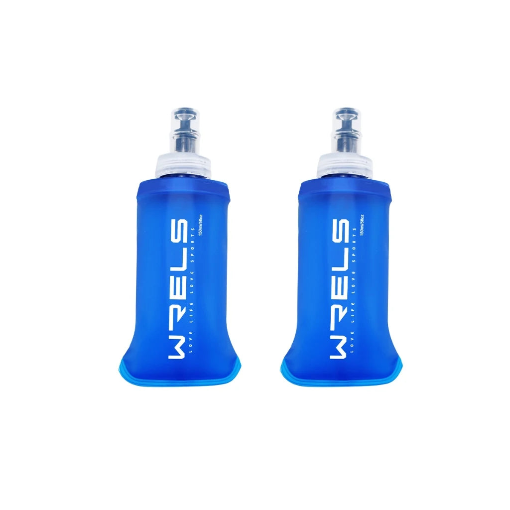 WRELS Folding Water Bottle TPU BPA-Free Collapsible Soft Flask Outdoor Sport Hiking Camping Running Portable Soft Water Bottle