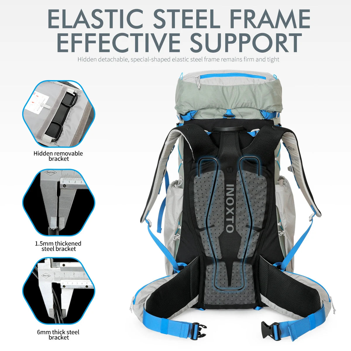 55L Internal Frame Waterproof Hiking Backpack | Rain Cover, Lightweight