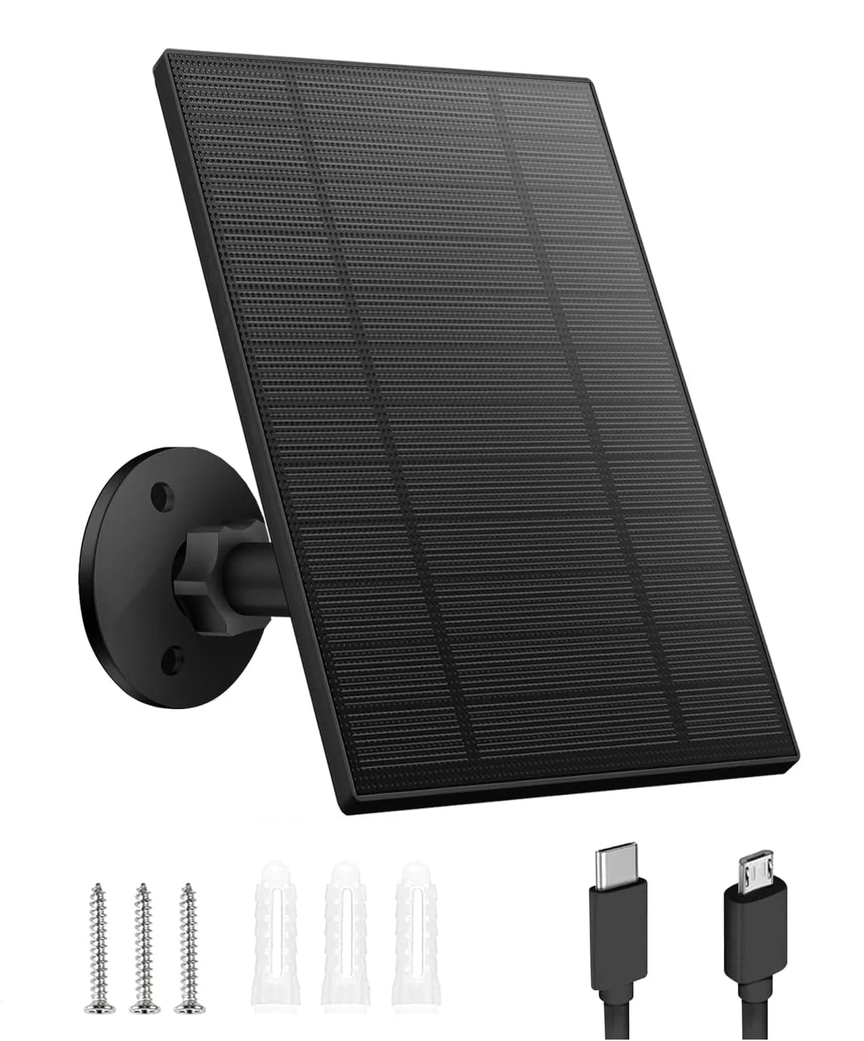 10W 5V Solar Battery Charger For Security Camera Portable Solar Power Panel With Micro USB Type-C Output Solar Panel Charger Kit