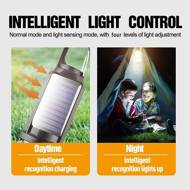Solar LED Camping Bulb — USB Rechargeable Waterproof Portable Light for Tents & Fishing