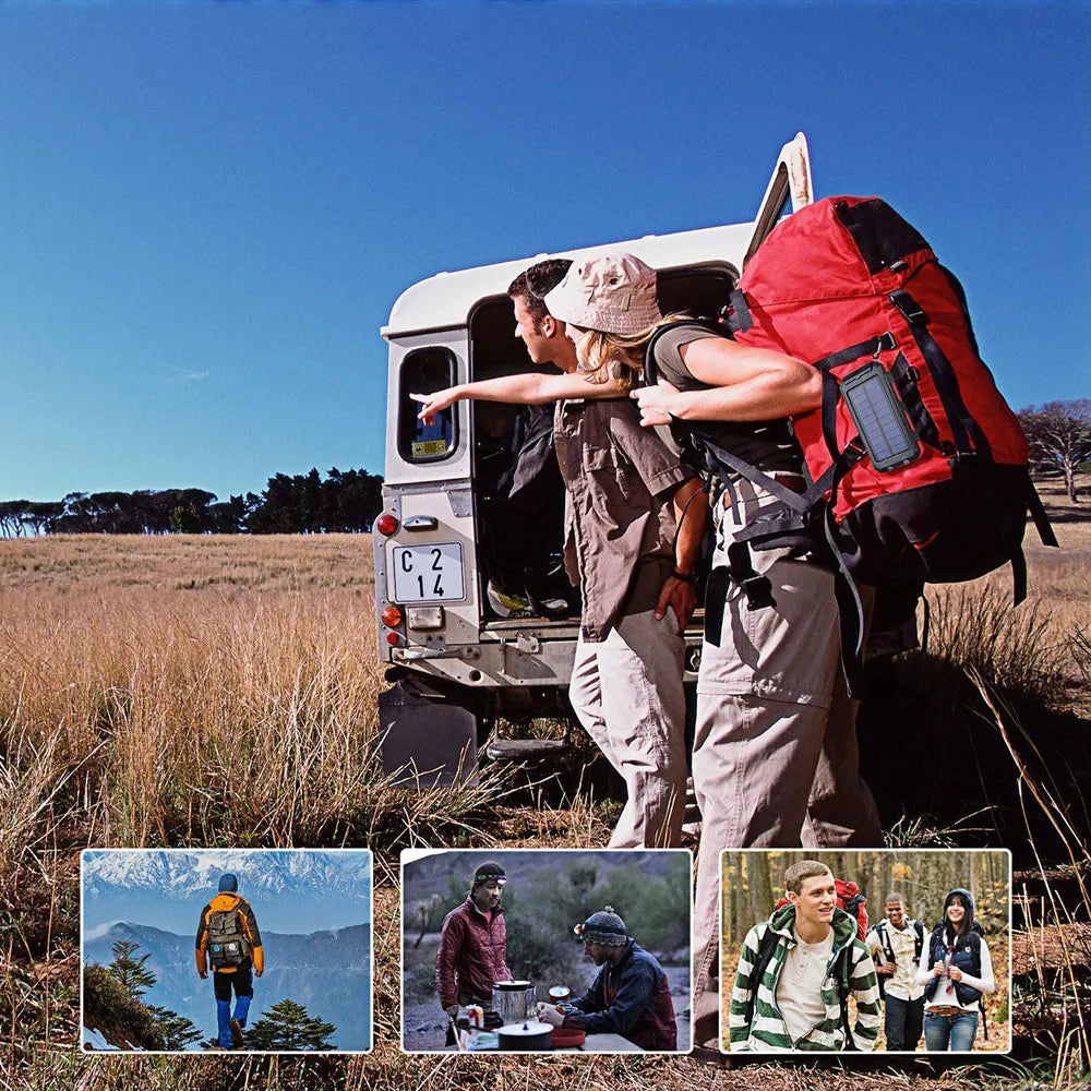 Solar Power Bank 80000mAh | Solar Panel, LED Flashlight & Compass