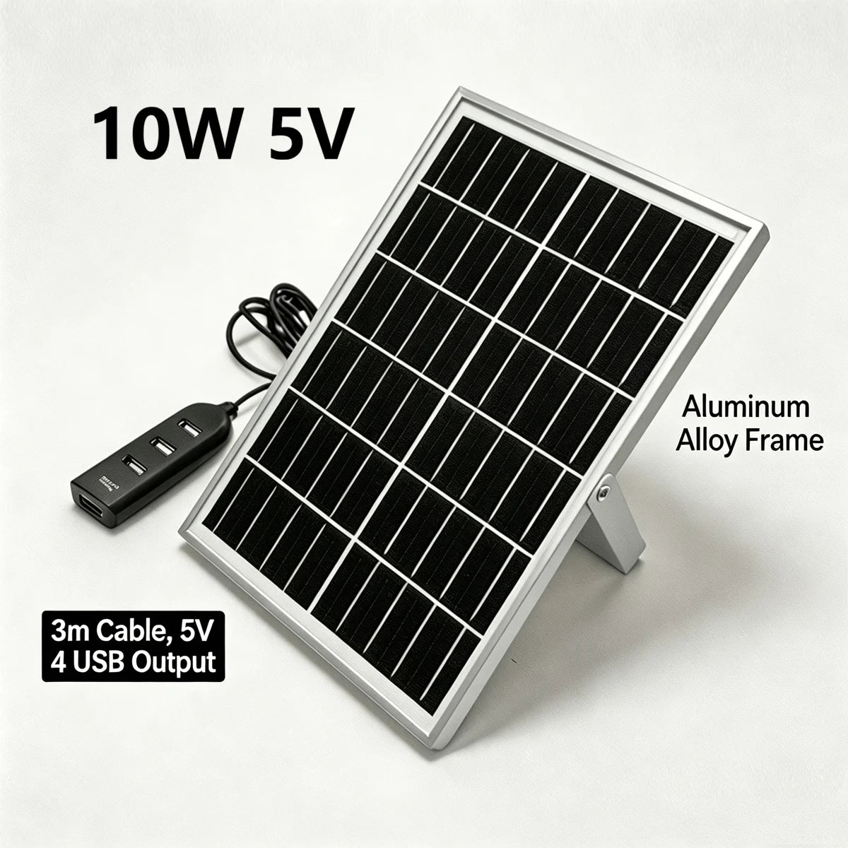 10W 5V Solar Battery Charger For Security Camera Portable Solar Power Panel With Micro USB Type-C Output Solar Panel Charger Kit