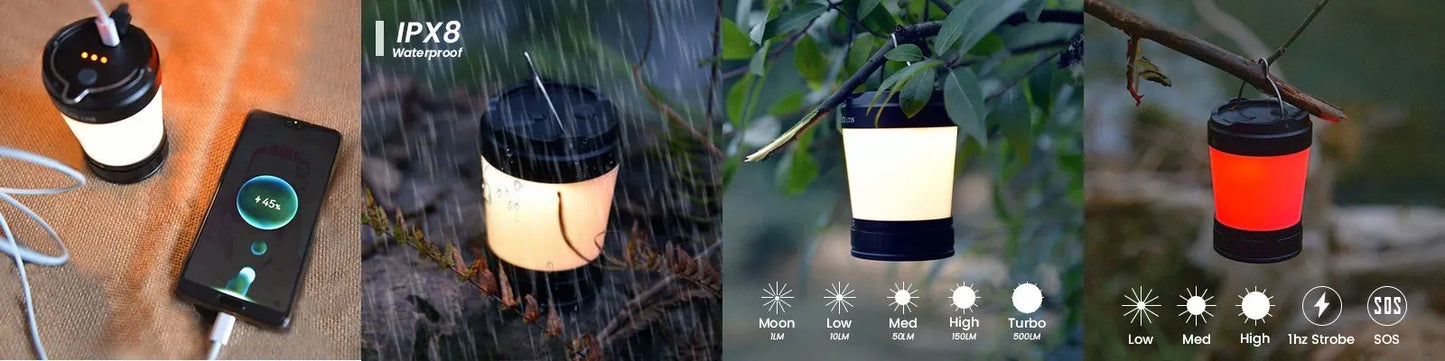Sofirn LT1S LED Camping Lantern | 2700K-6500K Tunable, USB-C, Military-Grade