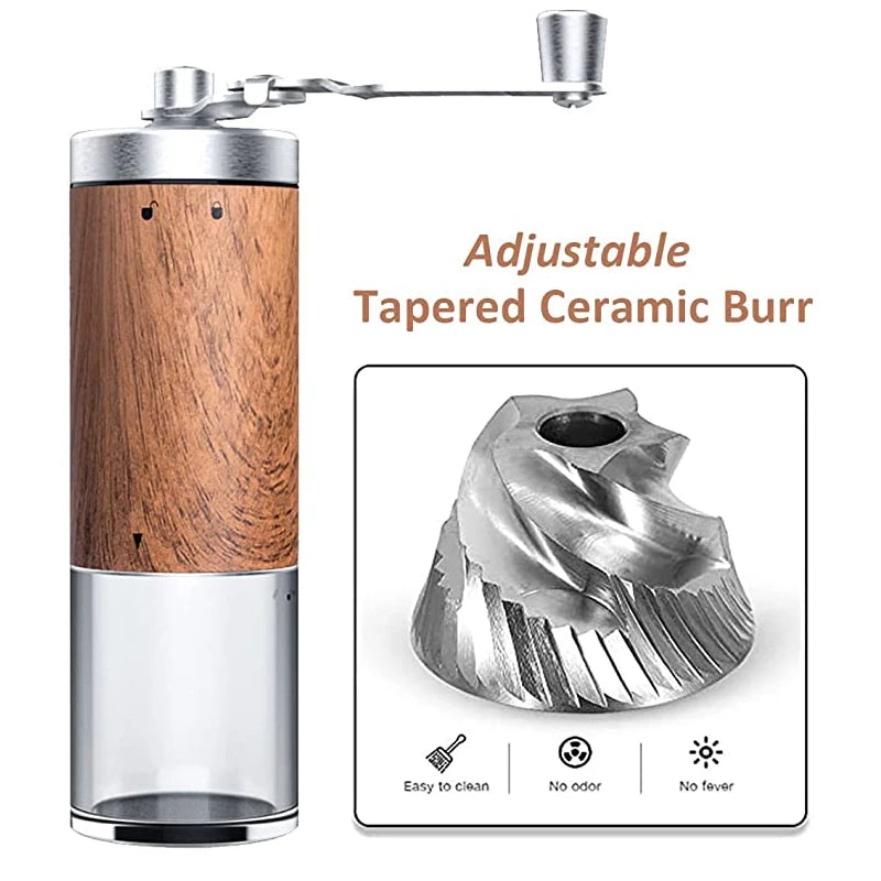 Portable Wood Grain Coffee Bean Grinder