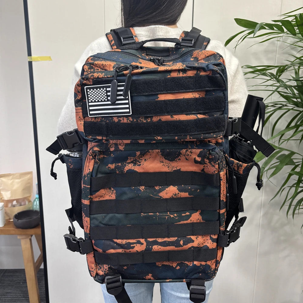 45L Tactical MOLLE Backpack | Waterproof Nylon, Softback