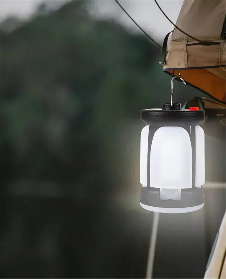 4-Leaf Solar Camping Lantern — Foldable Rechargeable Warm Tent Light & Emergency Torch