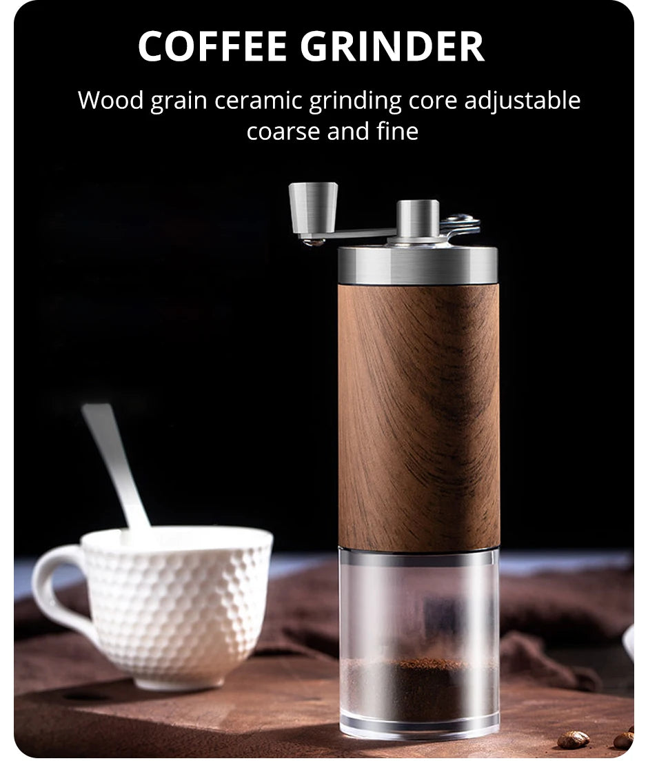 Portable Wood Grain Coffee Bean Grinder