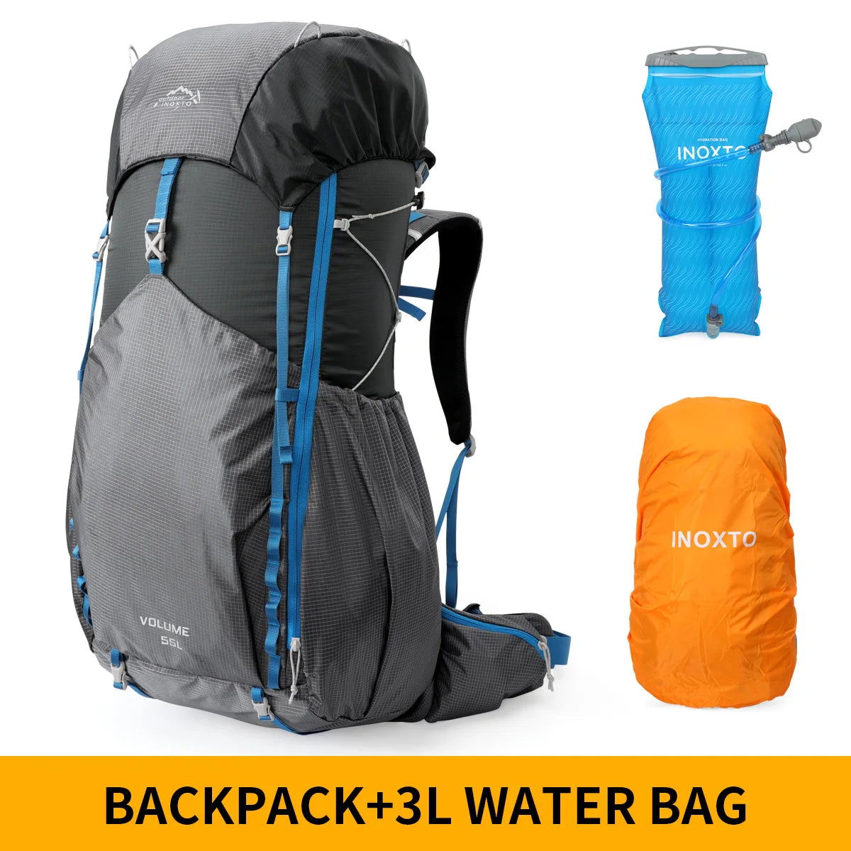 55L Internal Frame Waterproof Hiking Backpack | Rain Cover, Lightweight