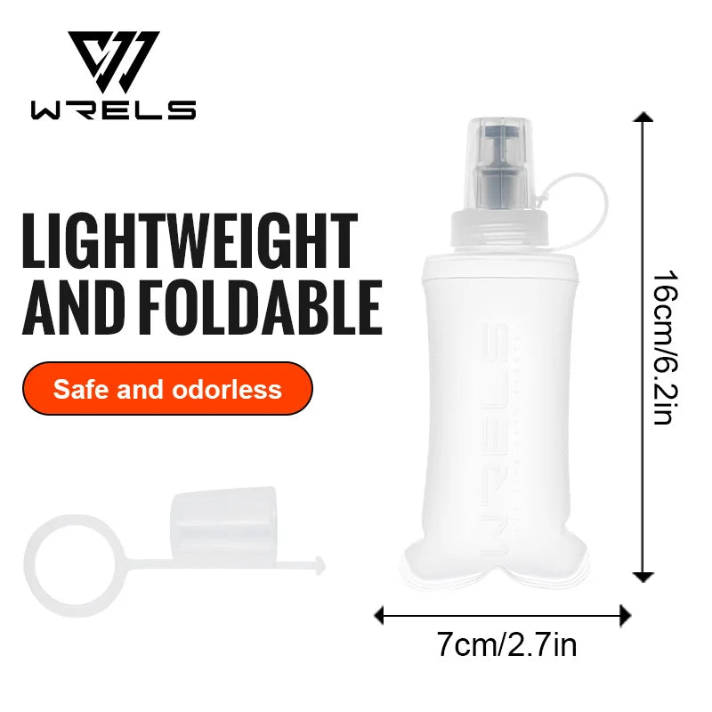WRELS Collapsible Water Bottle BPA Free Silicone Foldable Soft Flask Outdoor Sport Portable Water Bag Running Camping Water Bag