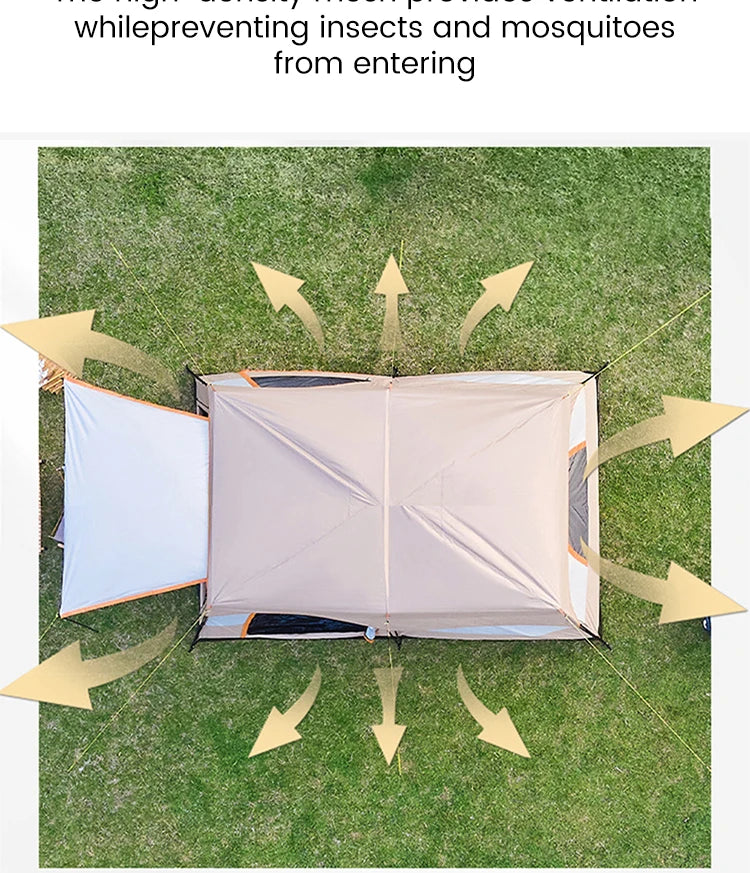 8-12 Person Family Tent | 2 Bedrooms + Living Room, 4-Season