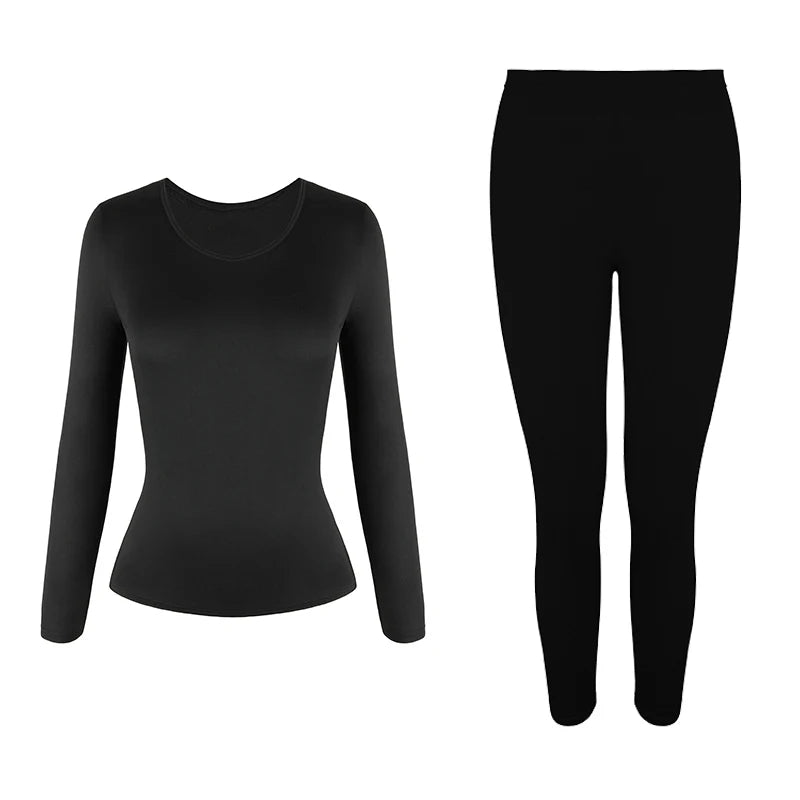 Women Thermal Underwear Set 2 Pack Long Johns Ultra Soft Fleece Lined Base Layer Keep Warm Cold Weather Top Bottom