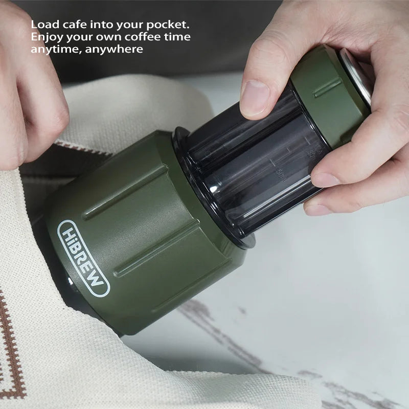 HiBREW H4D 2-in-1 Portable Espresso Maker — Hand-Press, Capsule & Ground, Hot/Cold