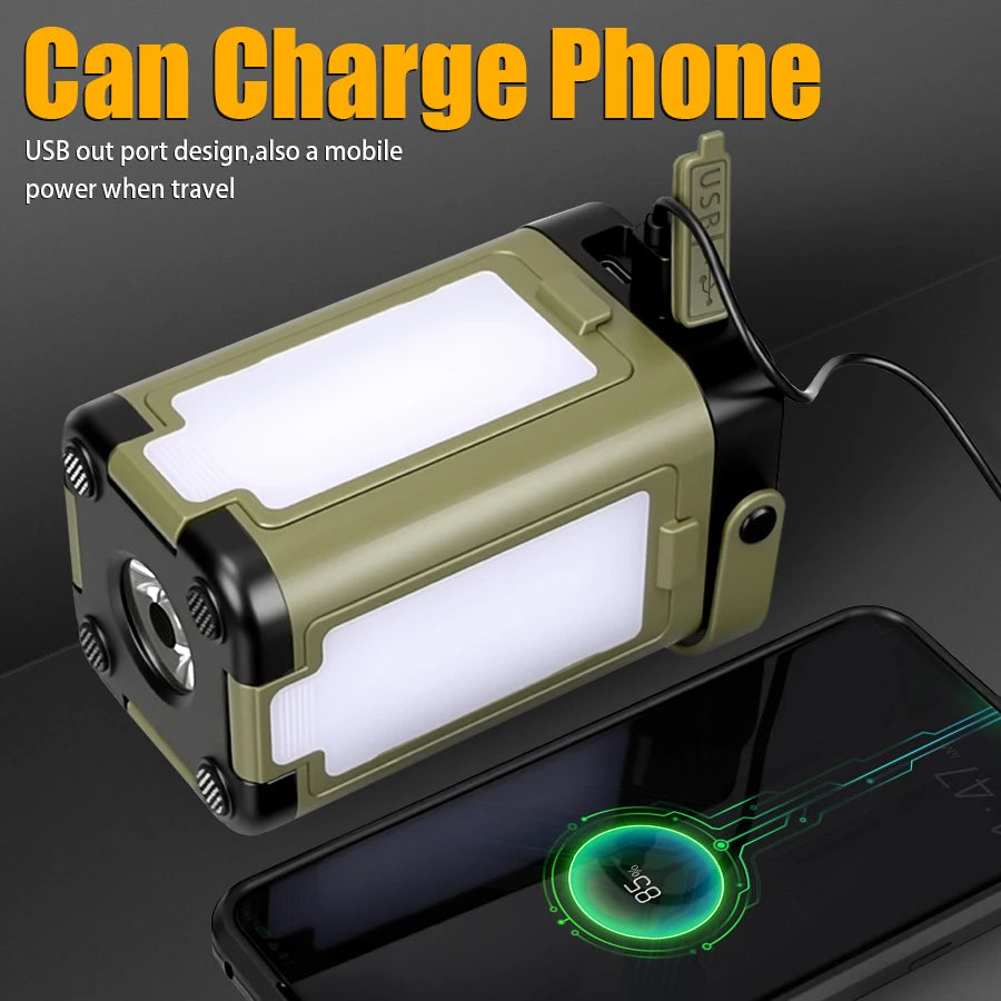4-Leaf Solar Camping Lantern — Foldable Rechargeable Warm Tent Light & Emergency Torch