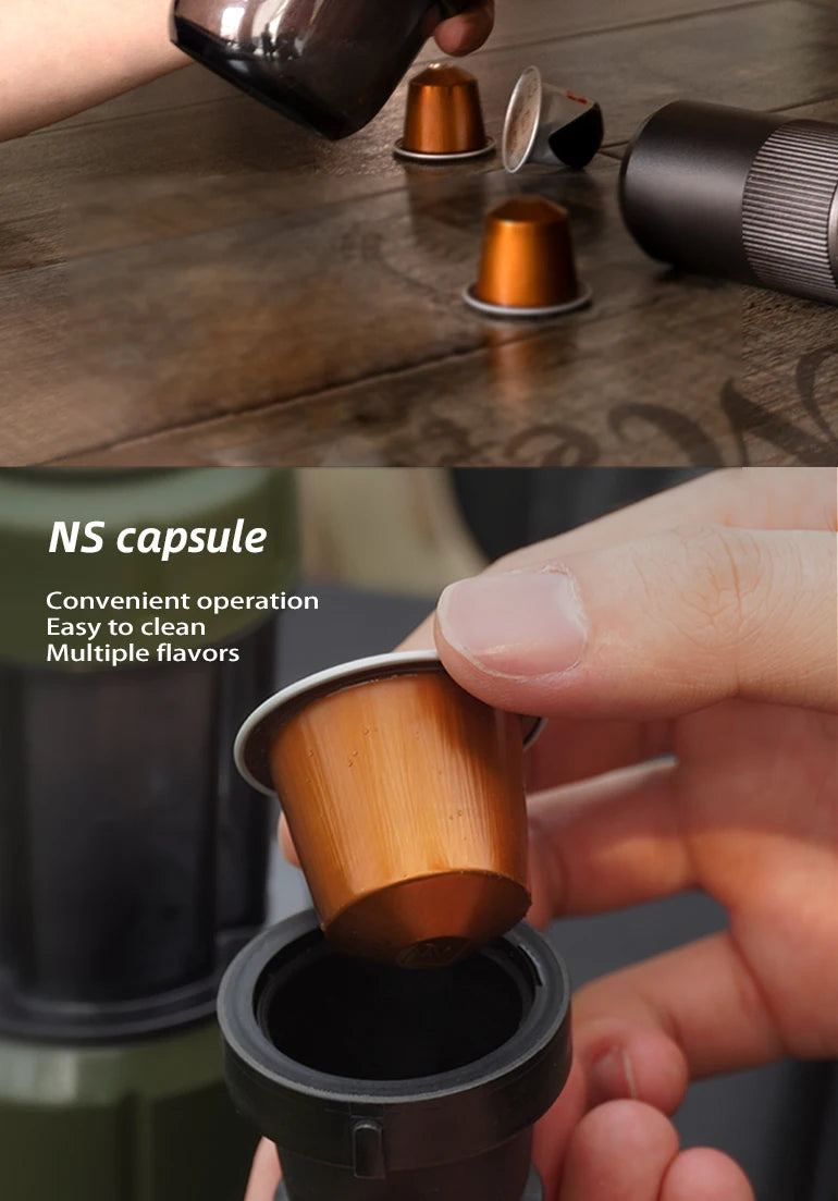 HiBREW H4D 2-in-1 Portable Espresso Maker — Hand-Press, Capsule & Ground, Hot/Cold