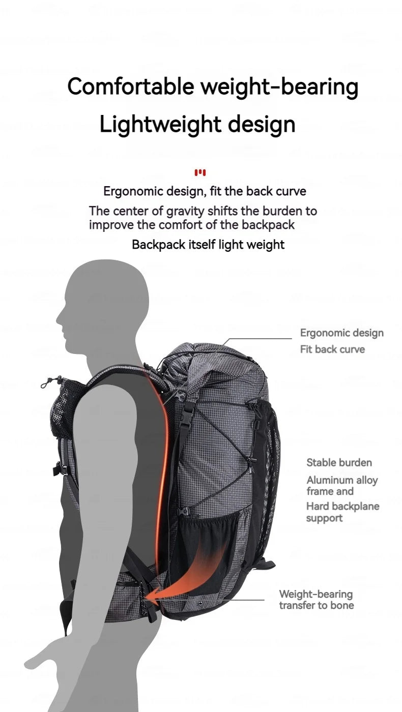 Naturehike Rock Series Hiking Backpack | 40L / 60L, Rain Cover, 420D Nylon