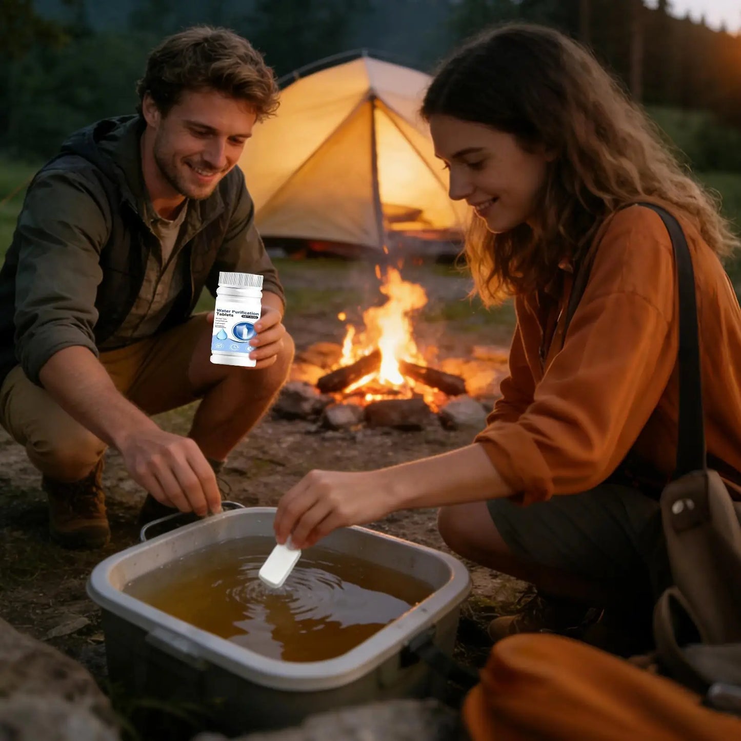 Fast Dissolving Water Purification Tablets Portable Effective Emergency Drinking Water Cleaner for Camping Hiking Backpacking