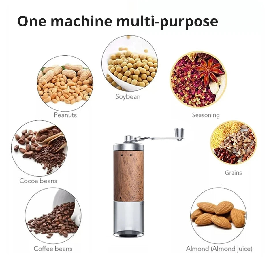 Portable Wood Grain Coffee Bean Grinder