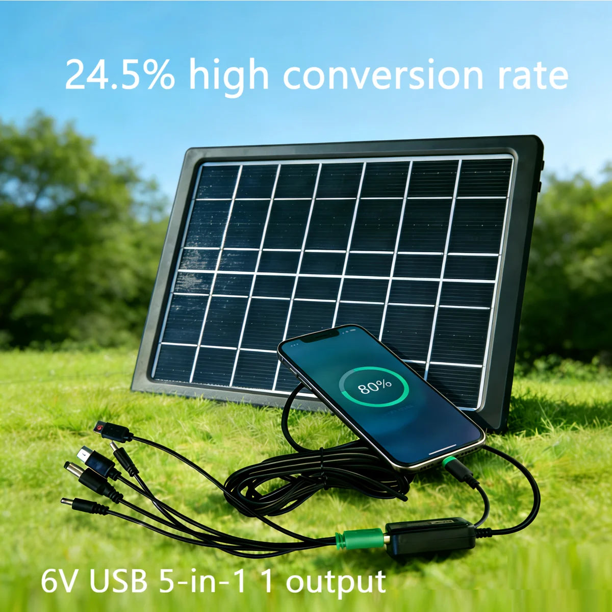 10W 5V Solar Battery Charger For Security Camera Portable Solar Power Panel With Micro USB Type-C Output Solar Panel Charger Kit