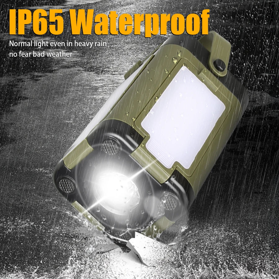 4-Leaf Solar Camping Lantern — Foldable Rechargeable Warm Tent Light & Emergency Torch