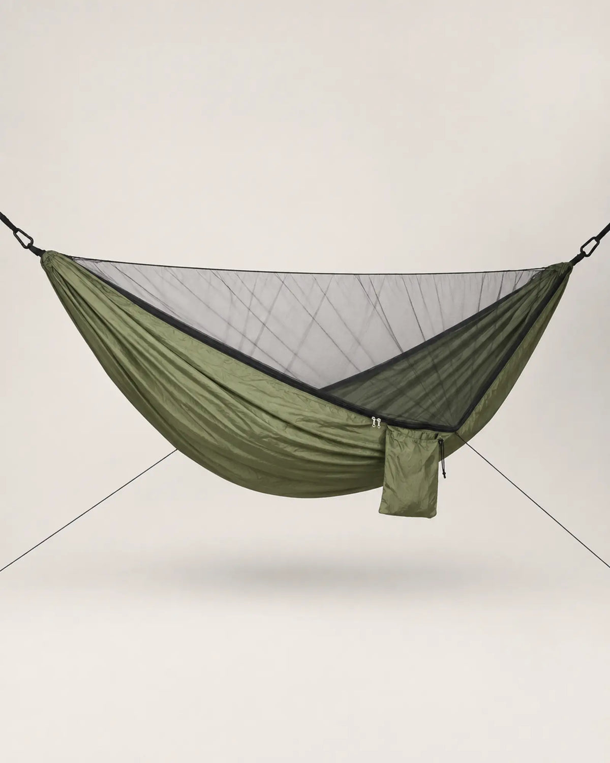 ARWE ArmyGreen anti-mosquito camping hammock in a clean front studio view