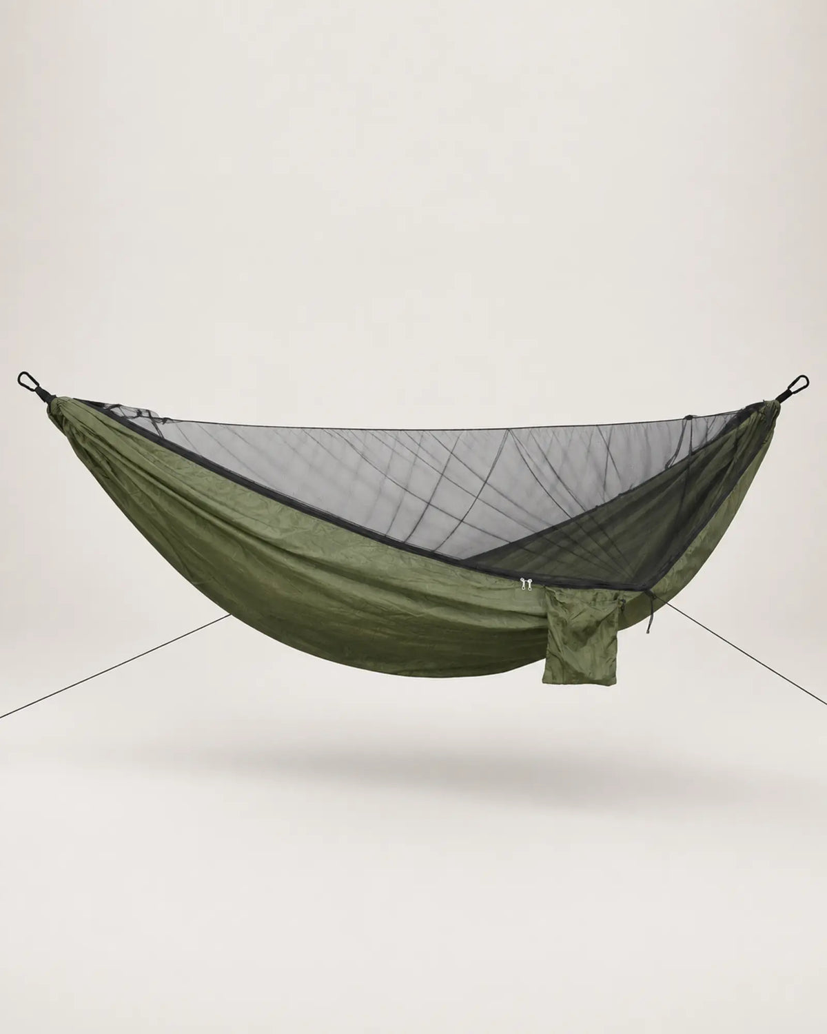 Side profile of the ArmyGreen anti-mosquito camping hammock
