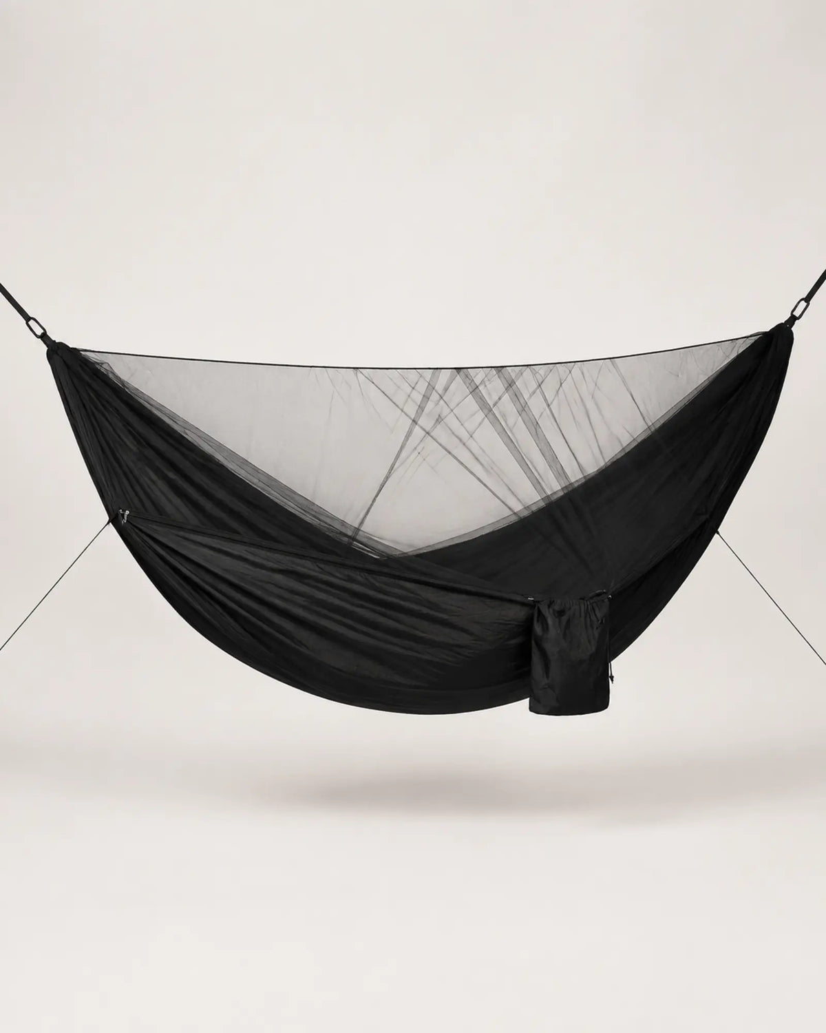 ARWE Black anti-mosquito camping hammock in a front studio view