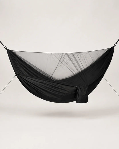 ARWE Black anti-mosquito camping hammock in a front studio view