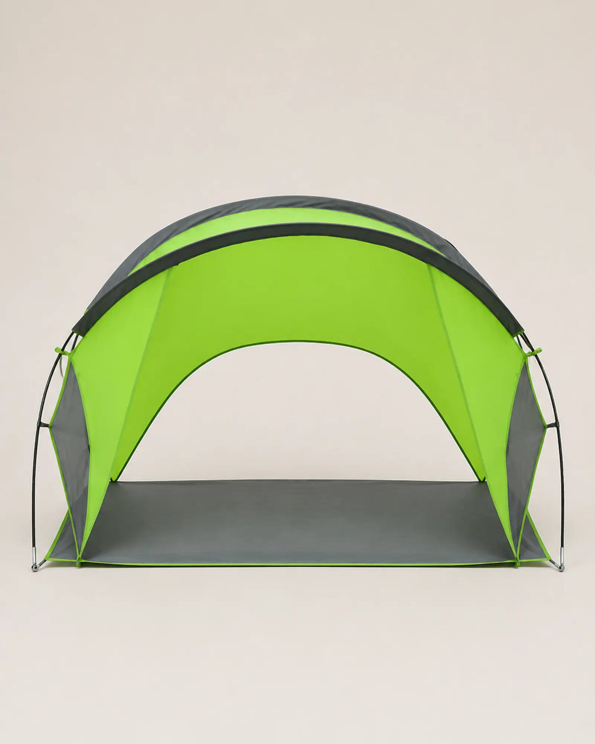 Rear opening view of the Green beach camping shelter