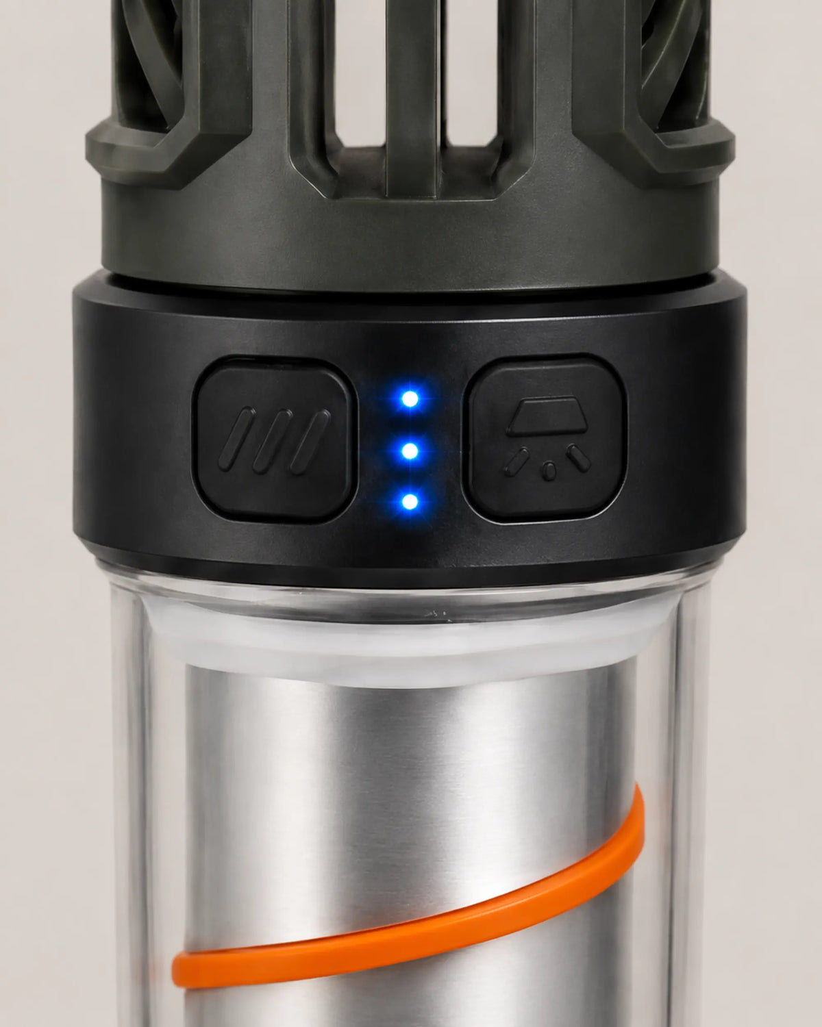 Close-up of AH06 lantern controls indicators and clear light chamber
