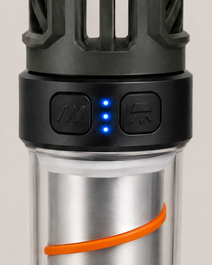 Close-up of AH06 lantern controls indicators and clear light chamber
