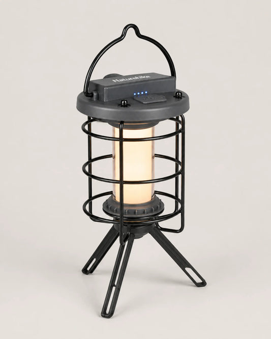 Naturehike Meteorite Black camping lantern from a left three-quarter studio angle
