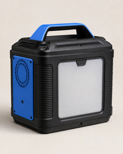 Rear emergency light panel and blue fan side of P302 power station