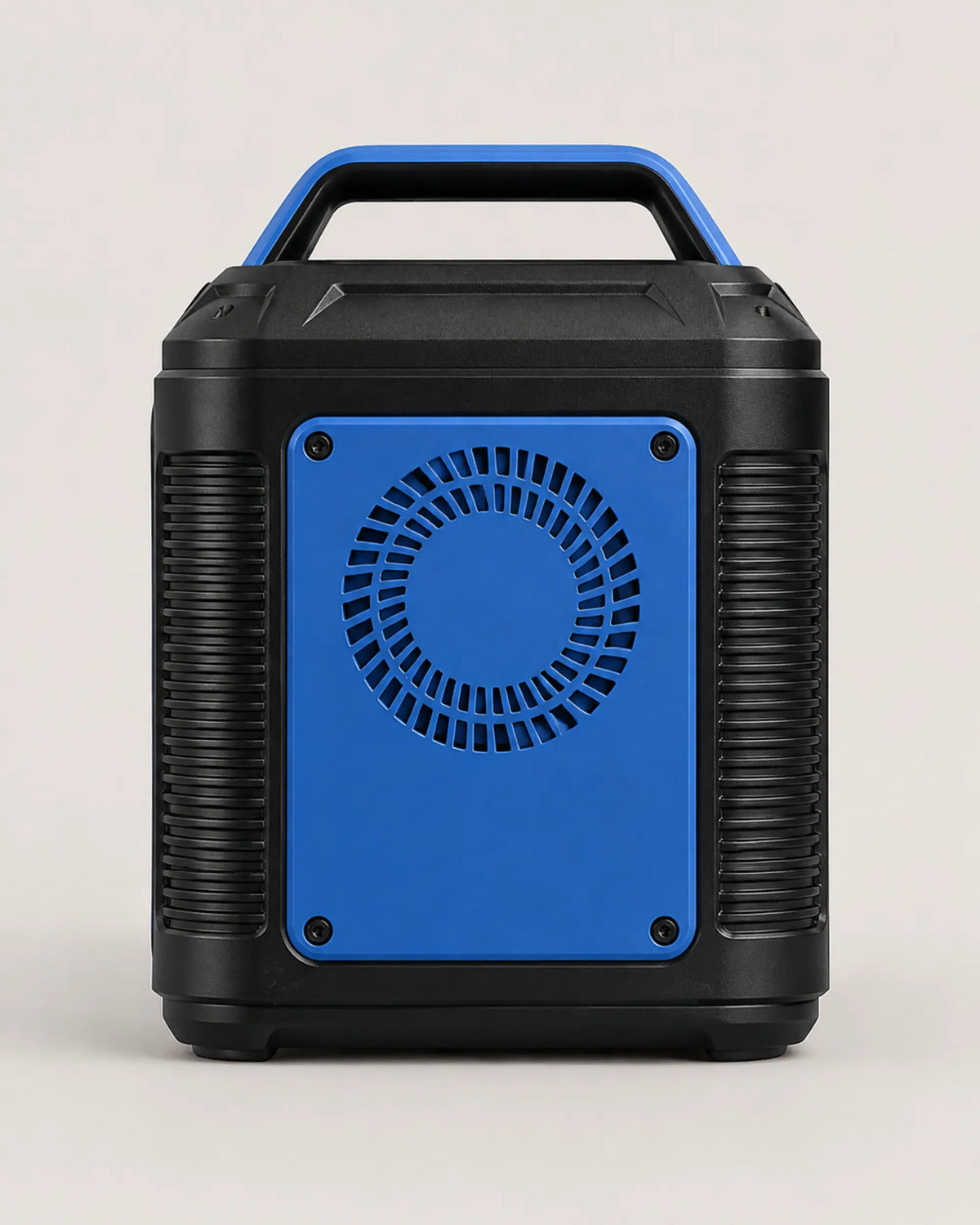 Blue side profile of P302 power station showing the cooling fan grille