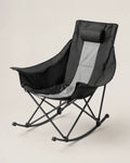 ARWE black and grey padded rocking camping chair in a front studio view